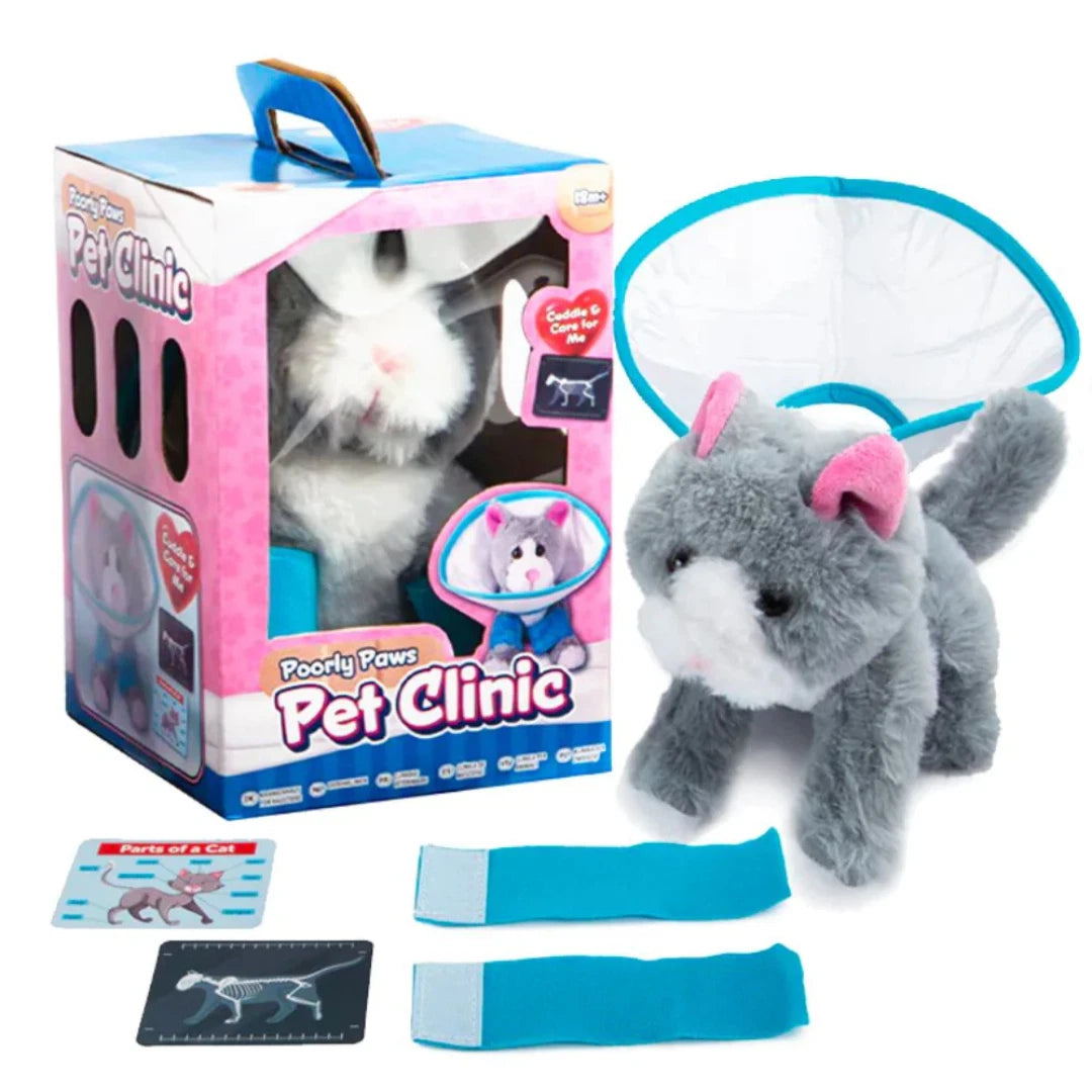 Poorly Paws Pet Clinic Plush Vet Playset – Dog 🐶 or Cat 🐱 | 18m+