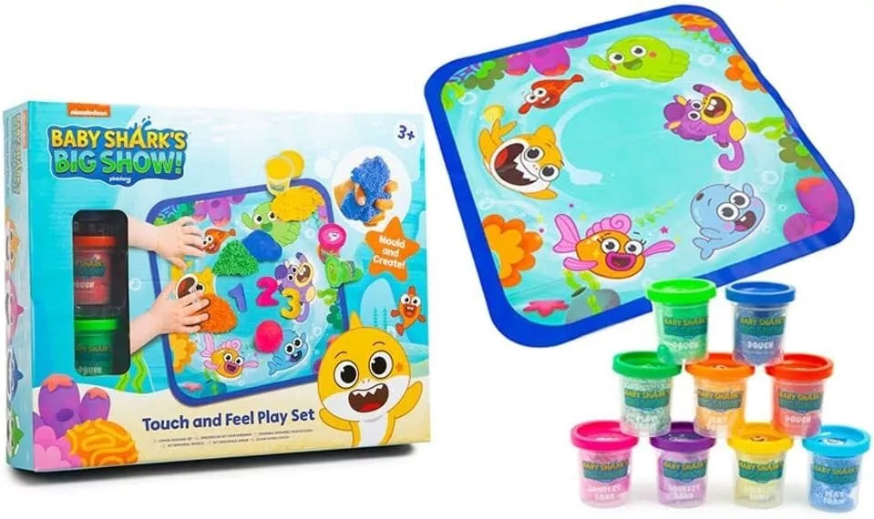 Baby Shark Touch & Feel Playmat & Dough Playset – Sensory Fidget Toy & Interactive Gift for Kids