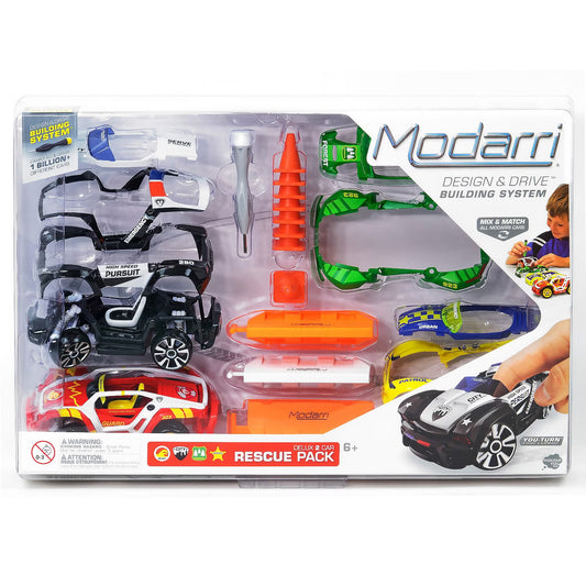 Modarri Deluxe 2 Car Rescue Pack PK4 – Build, Play & Rescue