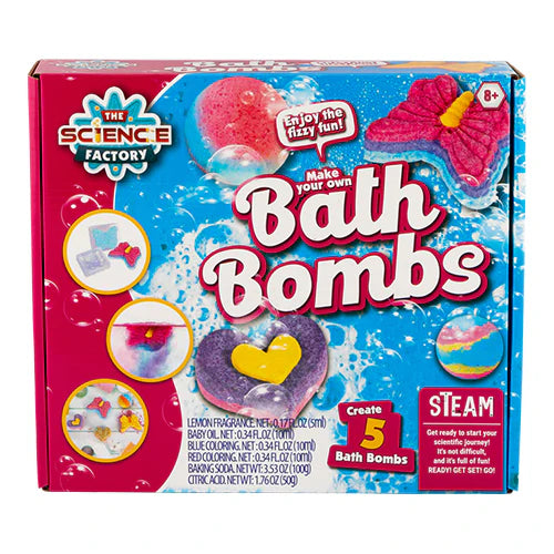 The Science Factory Make Your Own Bath Bomb Kit – DIY Fizzing Fun for Kids