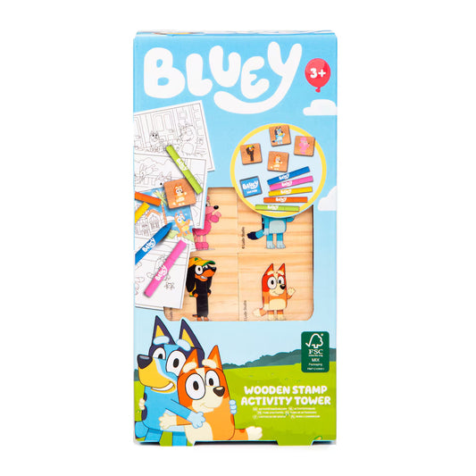 Bluey Wooden Stamps Activity Tower Set – Creative Fun for Kids