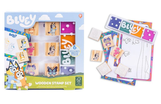 Bluey Wooden Stamp set – Creative Craft Fun for Kids 🐾🎨
