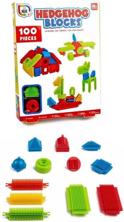 Hedgehog Blocks 100 Pieces – Educational & Creative Bristle Building Toy 🧩🦔