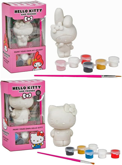 Hello Kitty & My Melody Paint Your Own Figures – Kids DIY Craft Set with Paints & Accessories