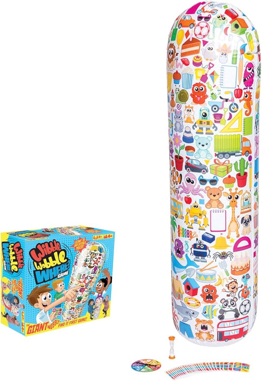 Wibble Wobble Where Game – Giant Wobbly Find-It-First Inflatable Card Game for Kids & Families