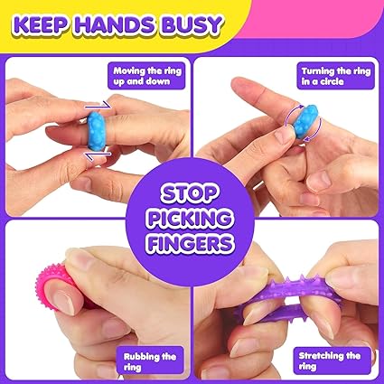SENSORY FIDGET RINGS – Calming, Stretchy Finger Toys for Kids with Anxiety, ADHD, or Autism