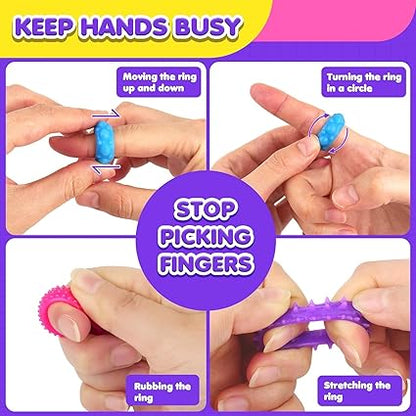 SENSORY FIDGET RINGS – Calming, Stretchy Finger Toys for Kids with Anxiety, ADHD, or Autism