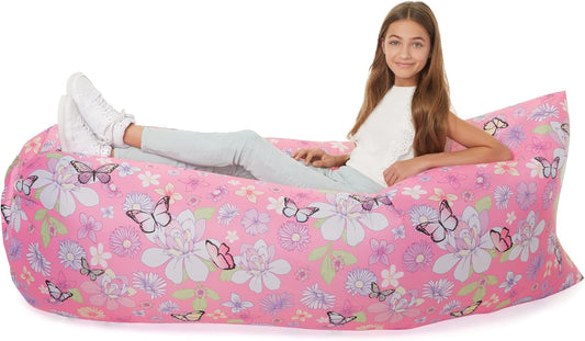 Three Cheers For Girls Butterfly Inflatable Outdoor Lightweight Lounge Chair: