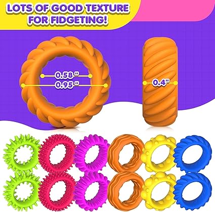 SENSORY FIDGET RINGS – Calming, Stretchy Finger Toys for Kids with Anxiety, ADHD, or Autism