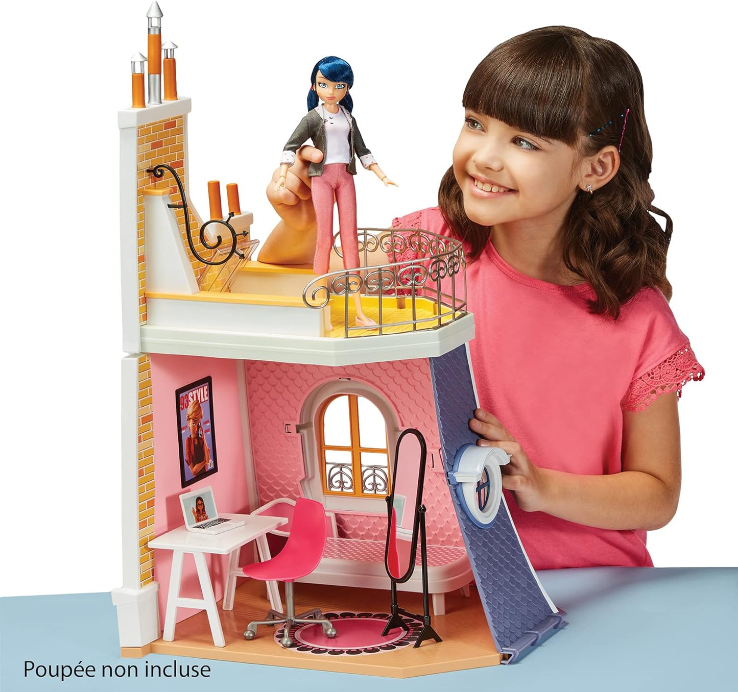 Miraculous Marinette Bedroom & Balcony 2-in-1 Play Set – Transforming Playhouse for Fans of Miraculous Ladybug!