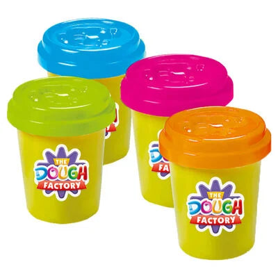 4PK 4oz Neon Dough Set – Bright, Soft & Safe Modelling Dough for Kids