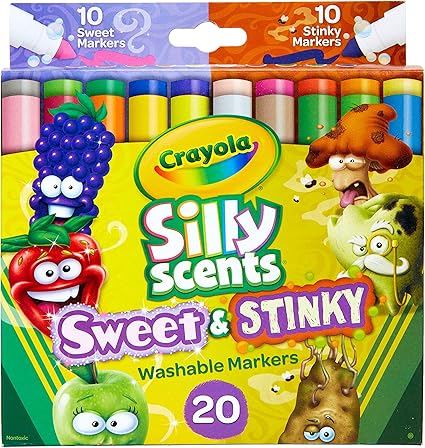 Crayola Silly Scents Scented Markers – Stinky & Sweet, 20‑Count: