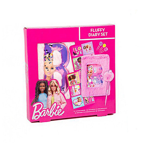 Barbie Core Fluffy Diary Set – Secret Journal with Lock, Pen & Stickers | Perfect Gift for Girl