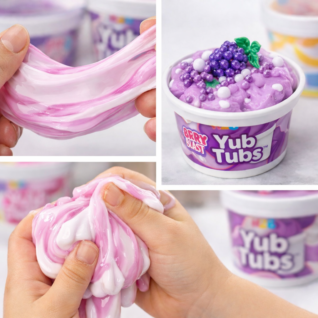 H2B Yub Tubs | Collectible Scented Slime Tubs | Stretchy, Swirly, Sensory Fun for Kids (Ages 3+)