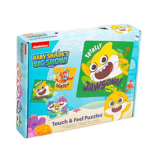 Baby Shark Touch & Feel Puzzles – 3 Pack | Sensory Jigsaw Puzzle Set for Toddlers