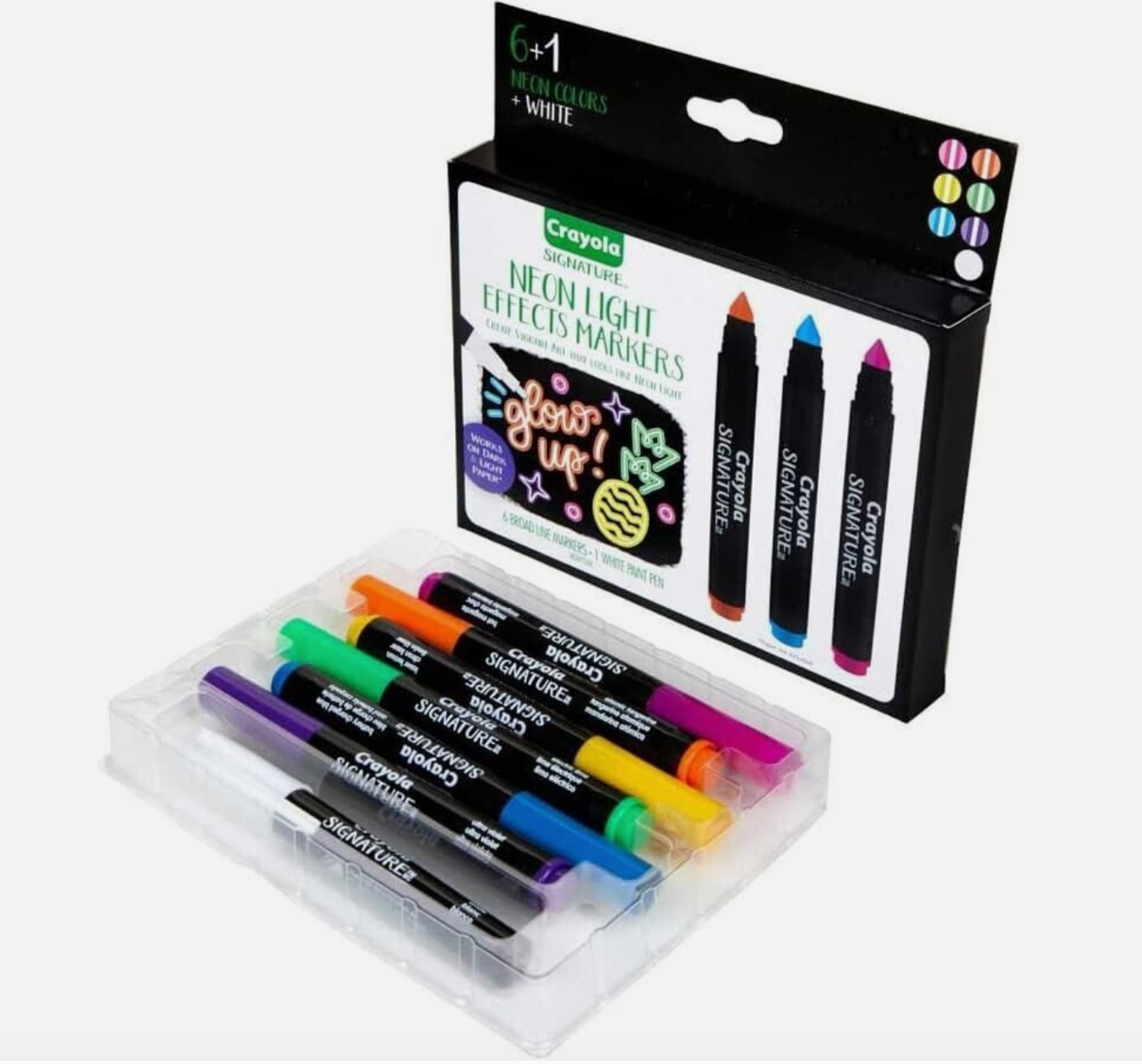 Crayola Signature Neon Light Effects Markers - Create Glowing Art!