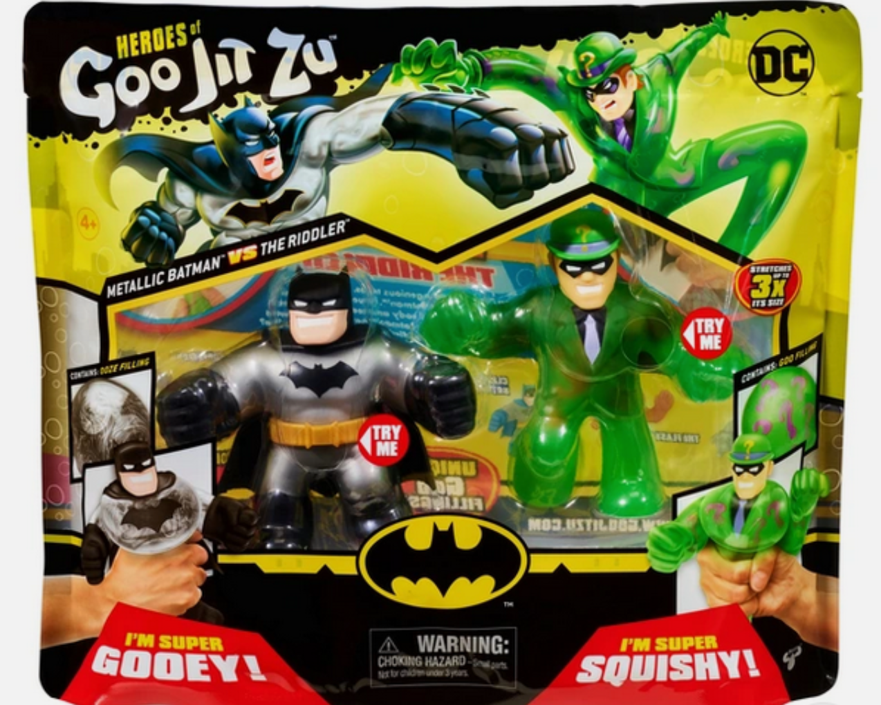 Heroes of Goo Jit Zu Figures DC Metallic Batman v Riddler