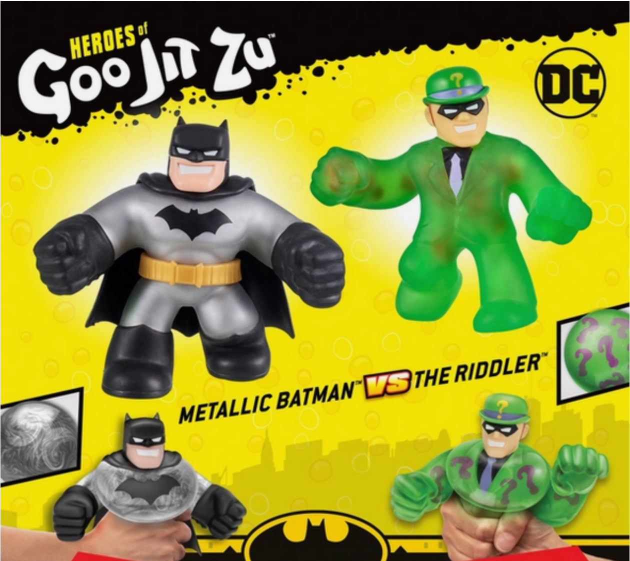 Heroes of Goo Jit Zu Figures DC Metallic Batman v Riddler