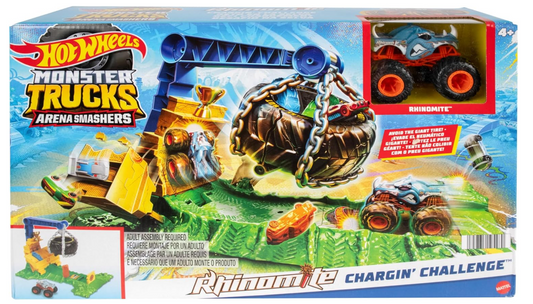 Hot Wheels Monster Truck Rhinomite Chargin Challenge Playset