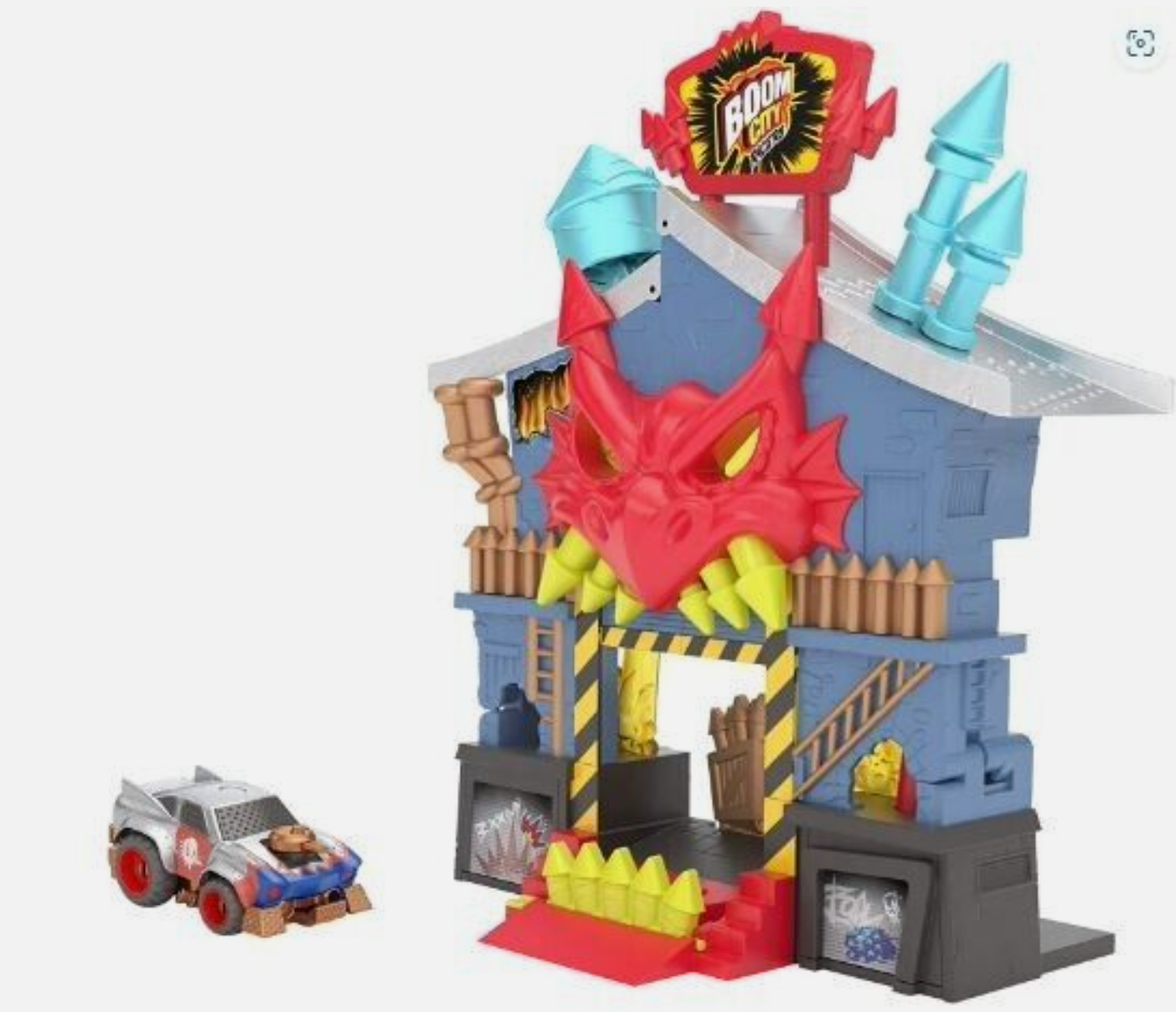 Boom City Racers Fireworks Factory 3 in 1 Transforming Playset Rip, Race,Explode