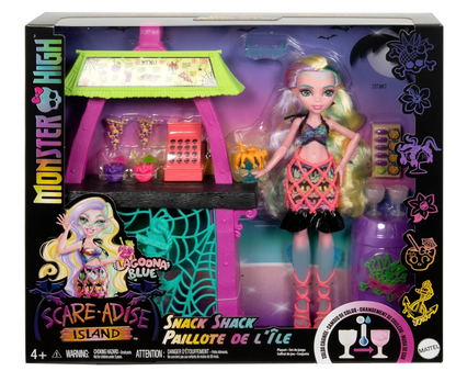 Monster High Doll and Playset, Lagoona Blue Scare-adise Island Snack Shack with Food Accessories