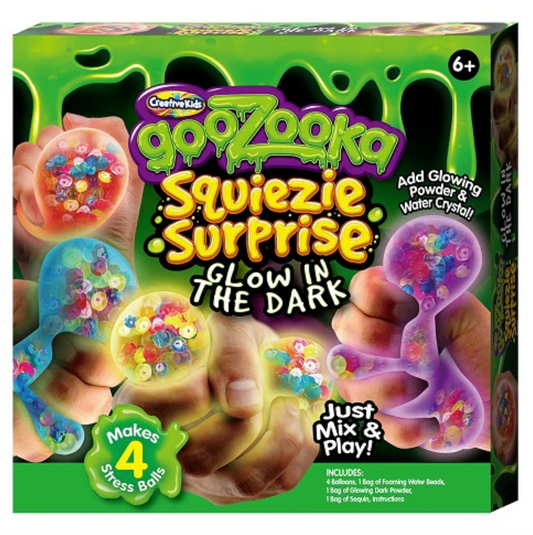 Goozooka Squiezie Glow in the Dark Gush Ball Kit