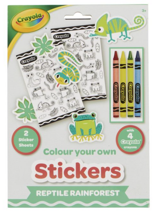 Crayola Colour Your Own Stickers Sheets Set with 4 Crayons