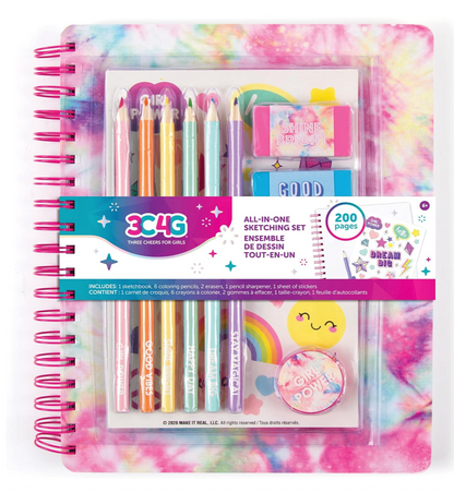 All-in-One Sketching Set - Pastel Tie Dye