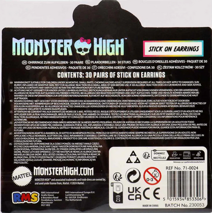 Monster High Stick On Earrings