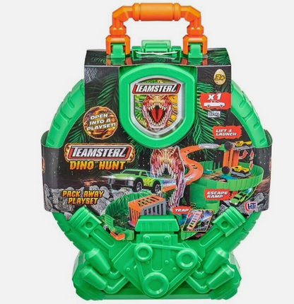 Teamsterz Dino Hunt Packaway Wheel Playset – Race, Jump & Escape!