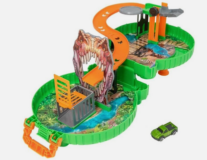 Teamsterz Dino Hunt Packaway Wheel Playset – Race, Jump & Escape!