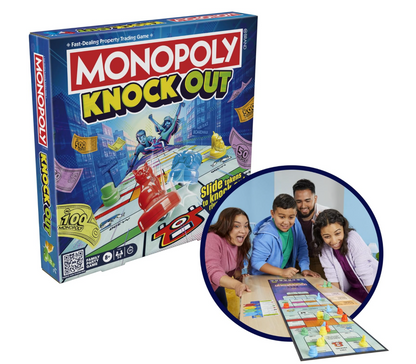 Monopoly Knockout Family Party Game – Fast, Fun & Action-Packed for Ages 8+