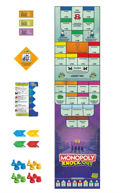Monopoly Knockout Family Party Game – Fast, Fun & Action-Packed for Ages 8+