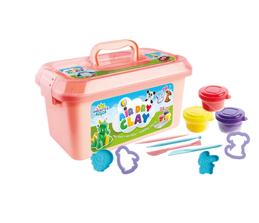 24pc Air Dry Clay Case – Colourful Creative Fun for Kids