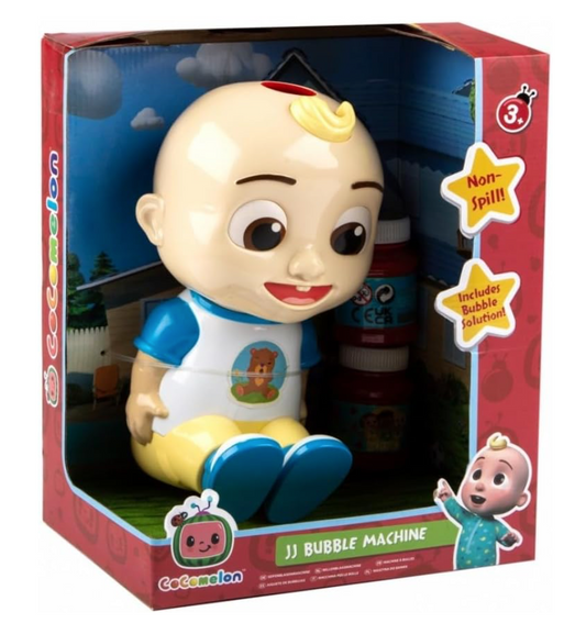 Cocomelon JJ Non-Spill Bubble Machine – Mess-Free Bubble Fun for Kids!