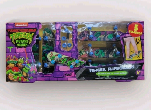 Teenage Mutant Ninja Turtles Finger Skateboards – Pack of 5 Collectible Mini Decks
