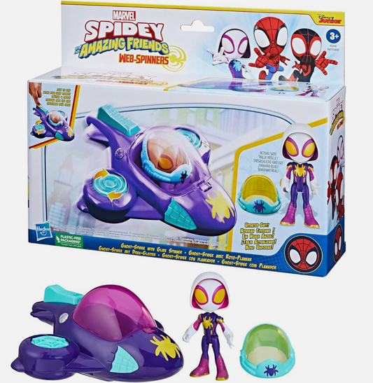 Marvel Spidey and His Amazing Friends Web Spinners Vehicle & Figure Sets – Spidey, Ghost-Spider & Miles Morales