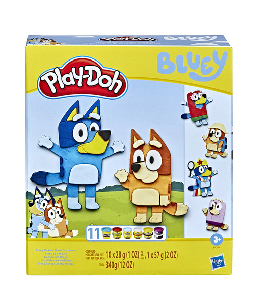 Play-Doh Bluey Make 'n Mash Costumes – Bluey & Bingo Dress-Up Playset | Ages 3+