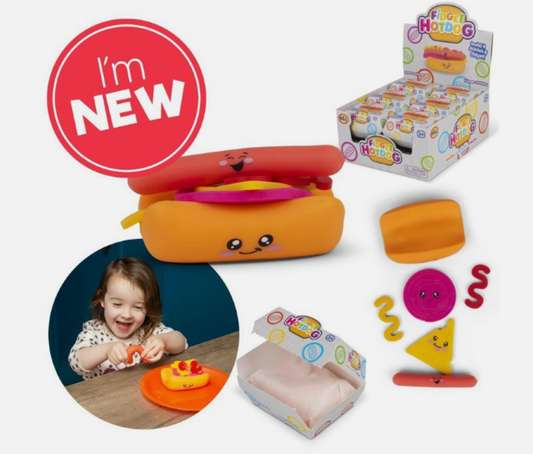 Fidget Hot Dog Toy – Stackable 6-Piece Squishy Sensory Toy for Kids & Adults