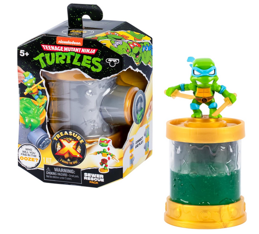 Treasure X TMNT Sewer Rescue Pack – 10‑Level Ooze Adventure, 7 Surprise TMNT Figures (Ages 5+