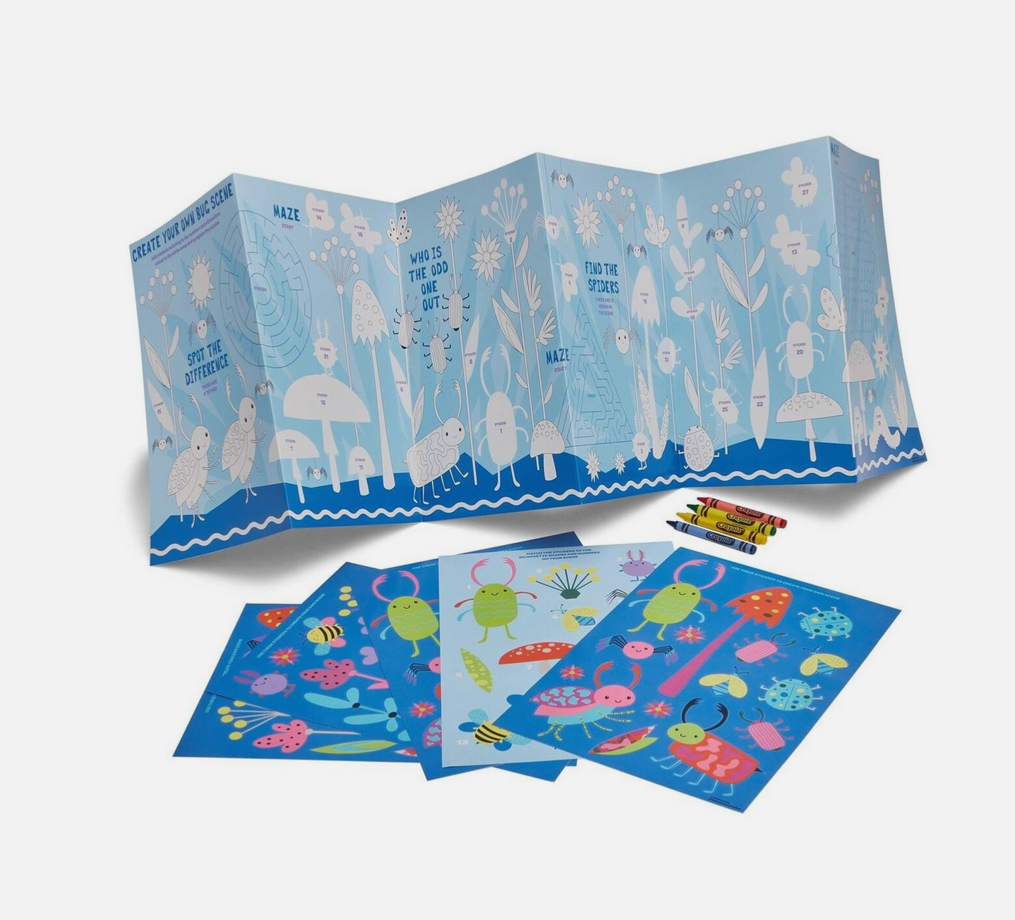 Crayola Colour In Activity Scene with Stickers – Fold-Out Fun for Creative Kids Aged 3+