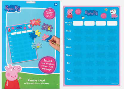 Peppa Pig Children’s Reward Chart – Scratch Art Fun with 100+ Stickers!