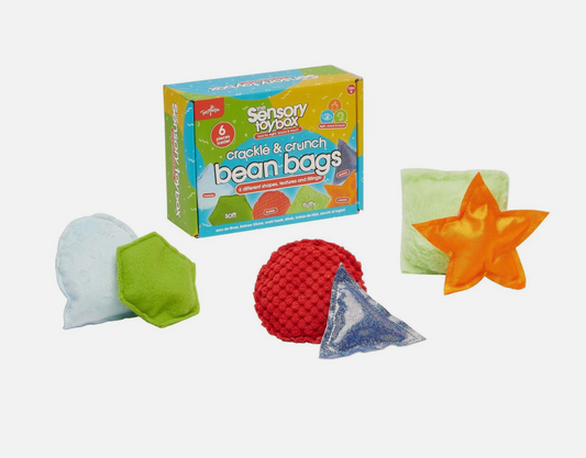 Toy Mania 6 Assorted Sensory Bean Bags – Tactile Play for Kids Aged 3+