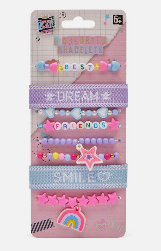 Love The Look 8-Pack Children’s Friendship Bracelets – Colourful, Adjustable & Perfect for Sharing (Ages 6+)