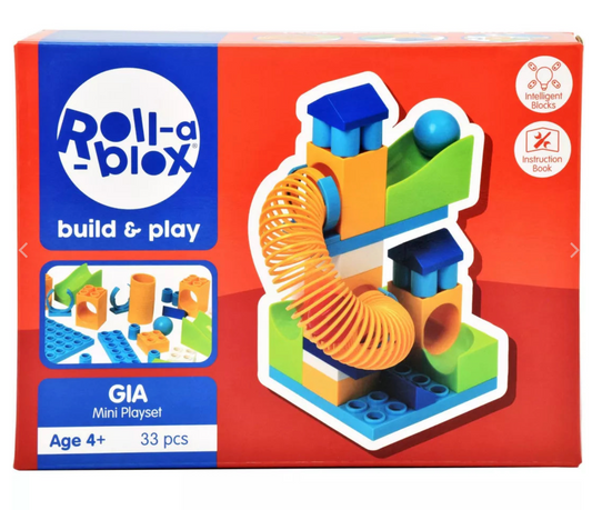 Roll-A-Blox Gia Mini Playset – 33 Piece Creative Construction Set for Kids Aged 4+