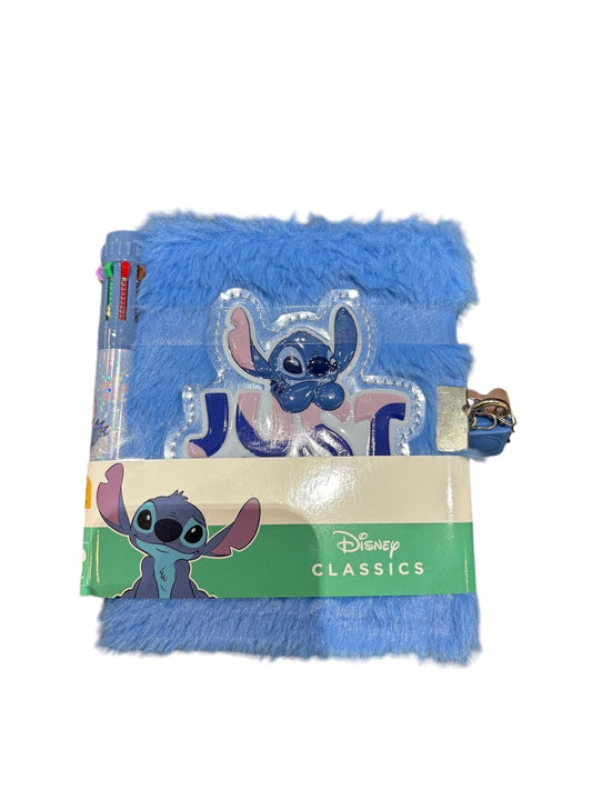 Stitch Fluffy Notebook With Multicolour Pen