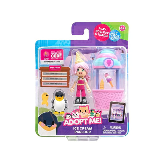 Adopt Me 2 Friends Pack – Ice Cream Shop | Includes Elsa & King Penguin Figures + In-Game Code