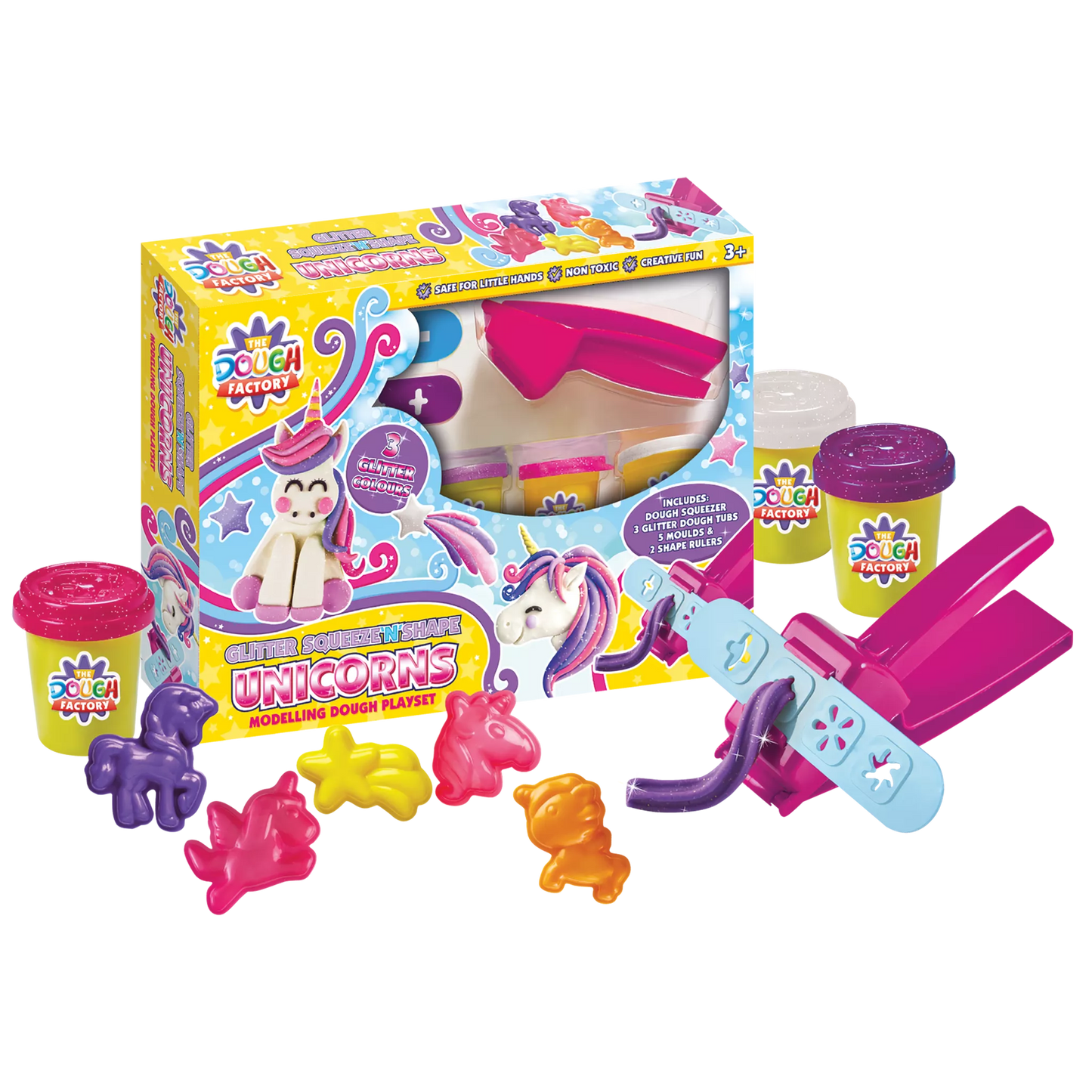 Unicorn Glitter Squeeze & Shape Dough Sets – Magical Creative Play for Kids