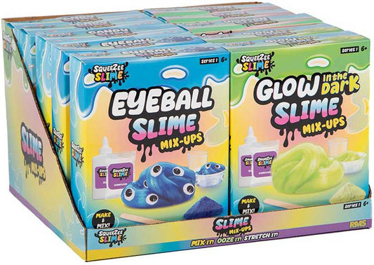2 Assorted Glow-in-the-Dark & Eyeball Make Your Own Slime Kits – Fun DIY Activity for Kids