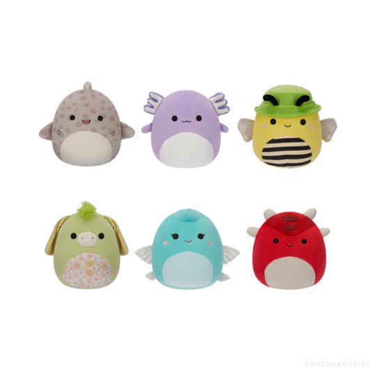 Squishmallows 19cm Plush Collection W17A – Sergio, Azi, Monica, Juniper, Bette & Sunny